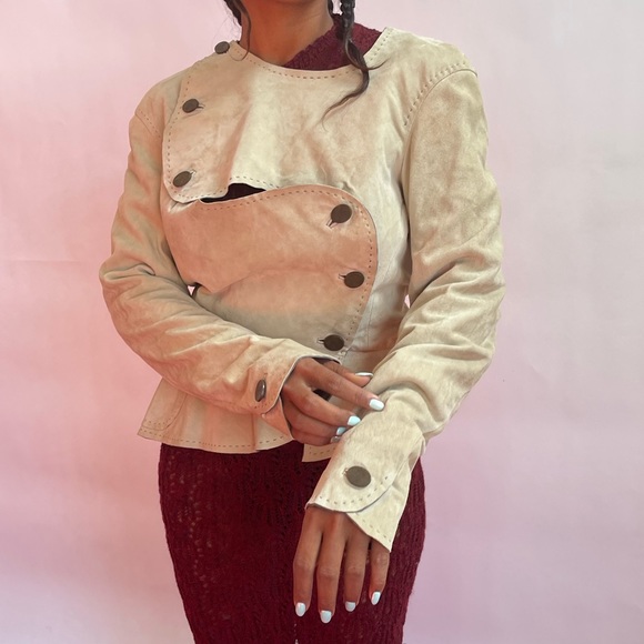 Vivienne Westwood RED LABEL BEIGE SUEDE LEATHER JKT NET SS16 - Picture 6 of 15